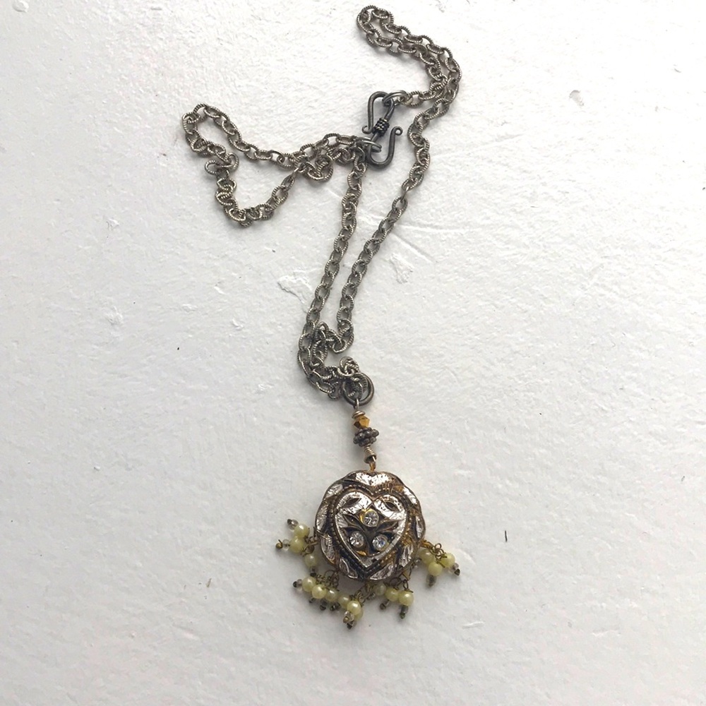 NEW Vintage Handmade Indian Jeweled Necklace